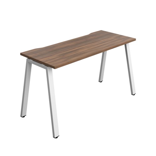 Synergy Bench with Cut Out: 1 Person (FSC) : A-Frame Leg : 1400 600 Dark Walnut/White