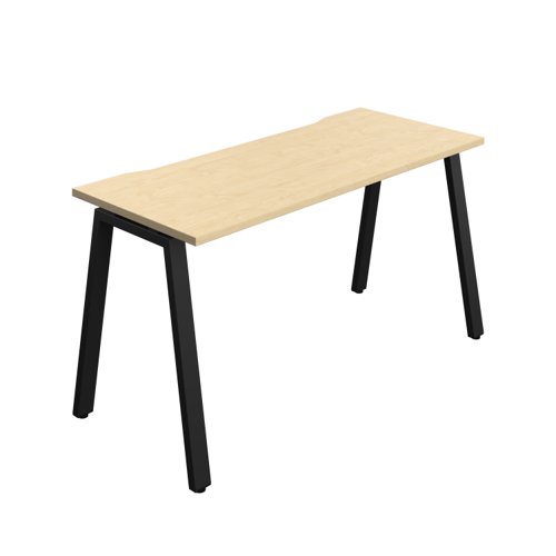 Synergy Bench with Cut Out: 1 Person (FSC) : A-Frame Leg : 1400 600 Maple/Black