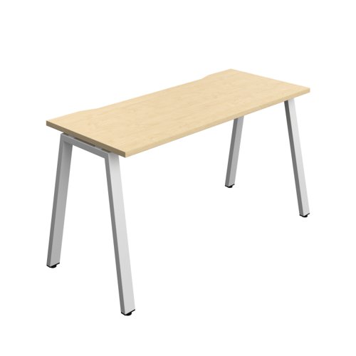 Synergy Bench with Cut Out: 1 Person (FSC) : A-Frame Leg : 1400 600 Maple/Silver