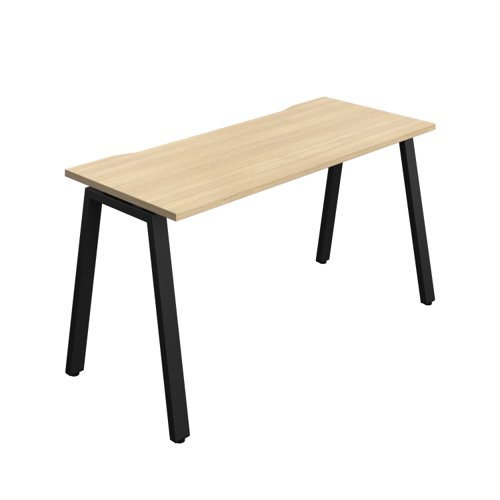 Synergy Bench with Cut Out: 1 Person (FSC) : A-Frame Leg : 1400 600 Nova Oak/Black