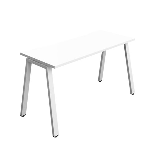 Synergy Bench with Cut Out: 1 Person (FSC) : A-Frame Leg : 1400 600 White/White