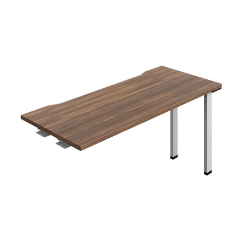 Synergy Bench Extension with Cut Out: 1 Person (FSC) : 1400 600 Dark Walnut/Silver