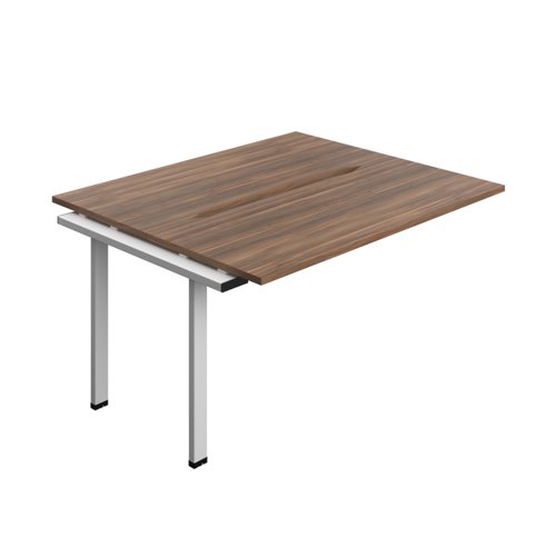 Synergy Bench Extension with Cut Out: 2 Person (FSC) : 1400 600 Dark Walnut/Silver