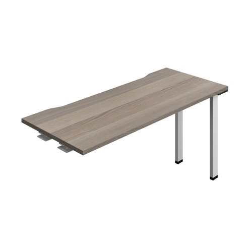 Synergy Bench Extension with Cut Out: 1 Person (FSC) : 1400 600 Grey Oak/Silver