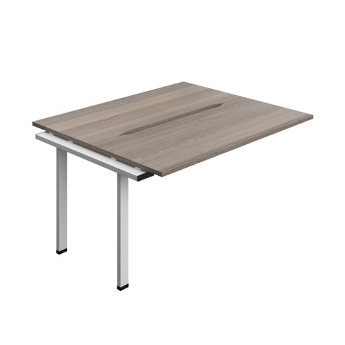 Synergy Bench Extension with Cut Out: 2 Person (FSC) : 1400 600 Grey Oak/Silver