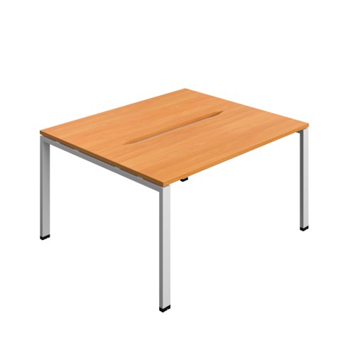 Synergy Bench with Cut Out: 2 Person (FSC) : Goal Post Leg : 1400 600 Beech/Silver