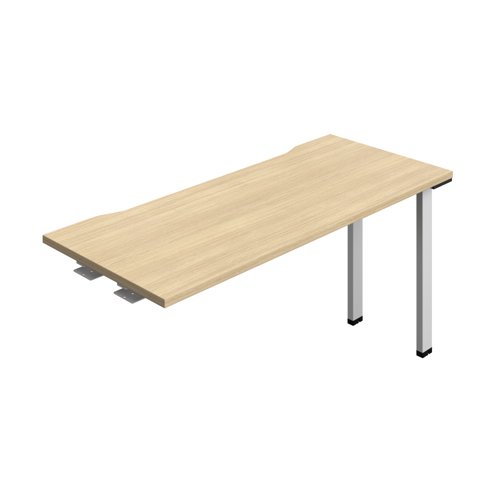 Synergy Bench Extension with Cut Out: 1 Person (FSC) : 1400 600 Nova Oak/Silver
