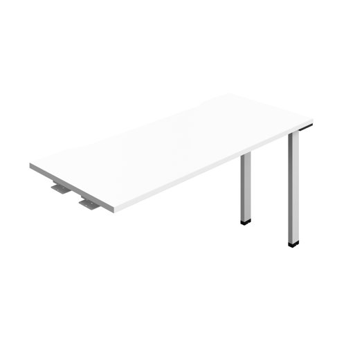 Synergy Bench Extension with Cut Out: 1 Person (FSC) : 1400 600 White/Silver