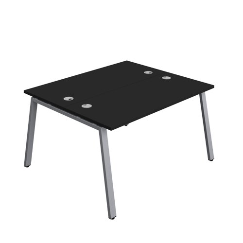 Synergy Bench with Cable Ports: 2 Person (FSC) : A-Frame Leg : 1400 600 Black/Silver