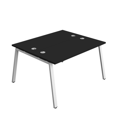 Synergy Bench with Cable Ports: 2 Person (FSC) : A-Frame Leg : 1400 600 Black/White