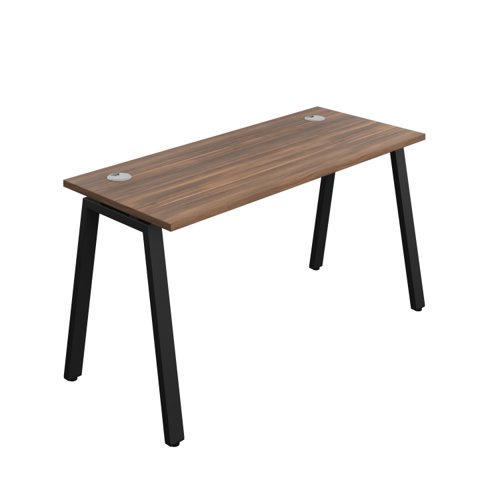 Synergy Bench with Cable Ports: 1 Person (FSC) : A-Frame Leg : 1400 600 Dark Walnut/Black