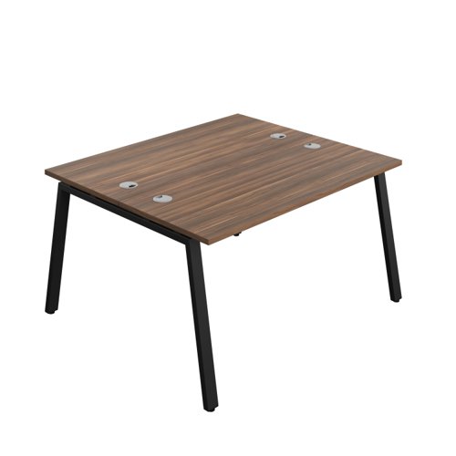 Synergy Bench with Cable Ports: 2 Person (FSC) : A-Frame Leg : 1400 600 Dark Walnut/Black