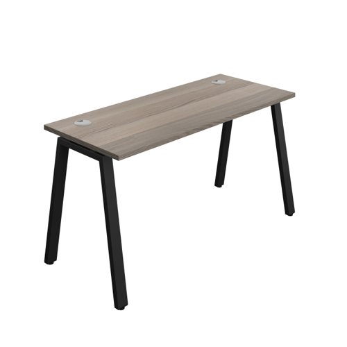 Synergy Bench with Cable Ports: 1 Person (FSC) : A-Frame Leg : 1400 600 Grey Oak/Black