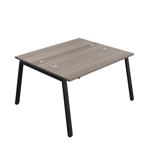Synergy Bench with Cable Ports: 2 Person (FSC) : A-Frame Leg : 1400 600 Grey Oak/Black