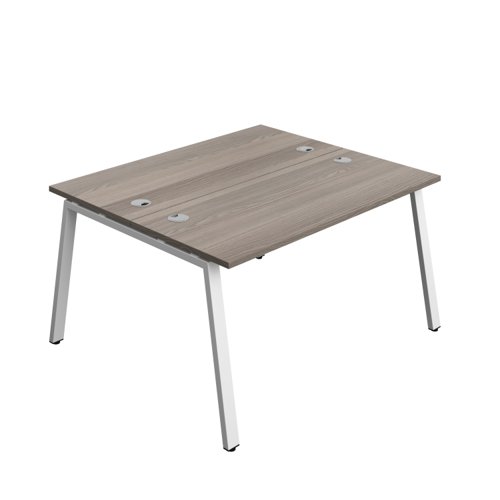 Synergy Bench with Cable Ports: 2 Person (FSC) : A-Frame Leg : 1400 600 Grey Oak/White