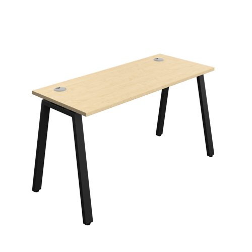 Synergy Bench with Cable Ports: 1 Person (FSC) : A-Frame Leg : 1400 600 Maple/Black