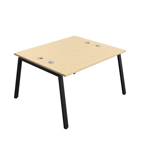 Synergy Bench with Cable Ports: 2 Person (FSC) : A-Frame Leg : 1400 600 Maple/Black