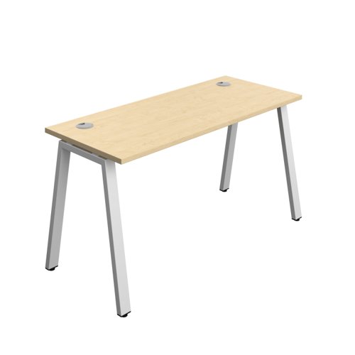 Synergy Bench with Cable Ports: 1 Person (FSC) : A-Frame Leg : 1400 600 Maple/Silver