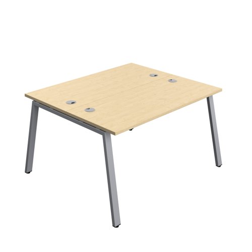 Synergy Bench with Cable Ports: 2 Person (FSC) : A-Frame Leg : 1400 600 Maple/Silver
