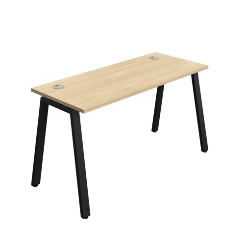 Synergy Bench with Cable Ports: 1 Person (FSC) : A-Frame Leg : 1400 600 Nova Oak/Black