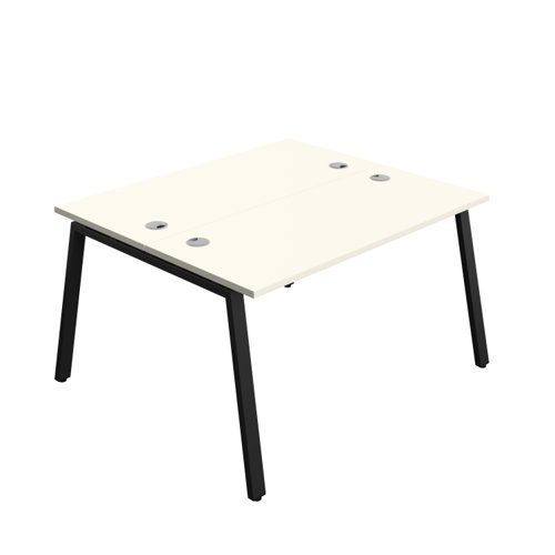 Synergy Bench with Cable Ports: 2 Person (FSC) : A-Frame Leg : 1400 600 White/Black