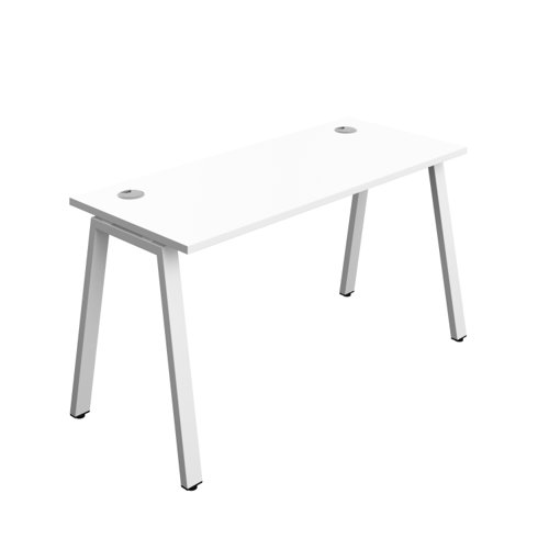 Synergy Bench with Cable Ports: 1 Person (FSC) : A-Frame Leg : 1400 600 White/White