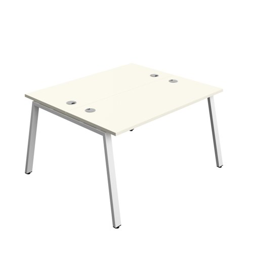 Synergy Bench with Cable Ports: 2 Person (FSC) : A-Frame Leg : 1400 600 White/White