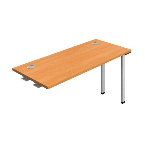 Synergy Bench Extension with Cable Ports: 1 Person (FSC) : 1400 600 Beech/Silver