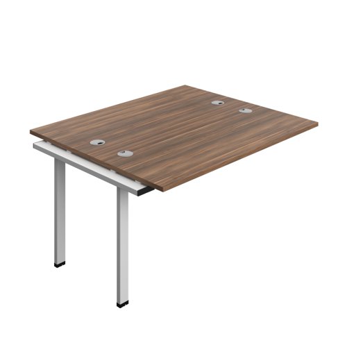 Synergy Bench Extension with Cable Ports: 2 Person (FSC) : 1400 600 Dark Walnut/Silver