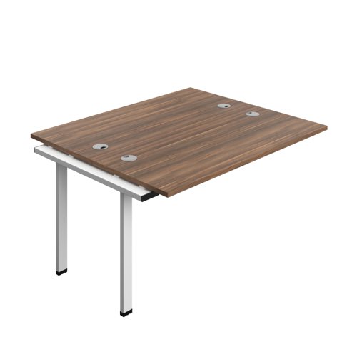 Synergy Bench Extension with Cable Ports: 2 Person (FSC) : 1400 600 Dark Walnut/White