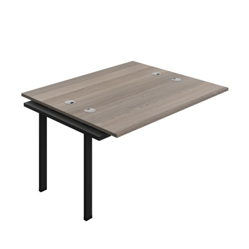 Synergy Bench Extension with Cable Ports: 2 Person (FSC) : 1400 600 Grey Oak/Black