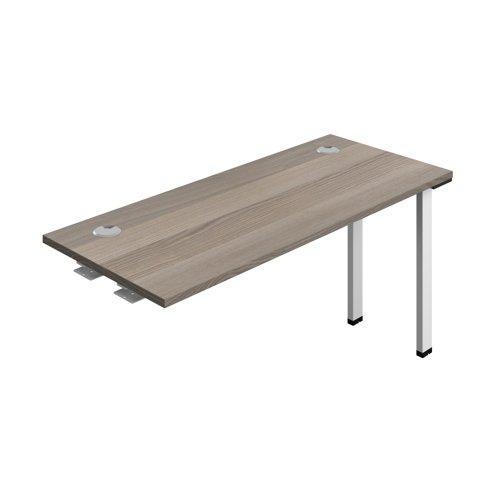 Synergy Bench Extension with Cable Ports: 1 Person (FSC) : 1400 600 Grey Oak/White