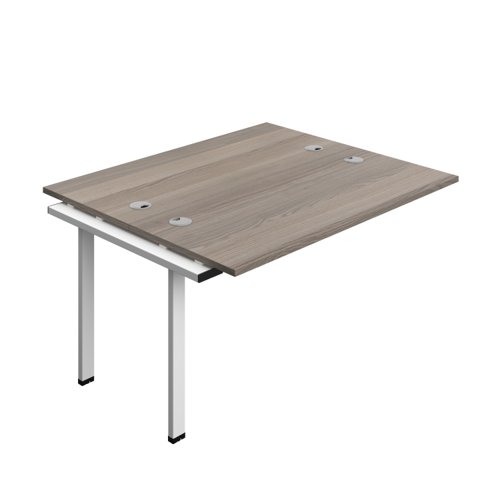 Synergy Bench Extension with Cable Ports: 2 Person (FSC) : 1400 600 Grey Oak/White