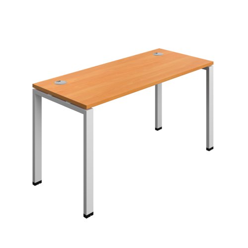 Synergy Bench with Cable Ports: 1 Person (FSC) : Goal Post Leg : 1400 600 Beech/Silver