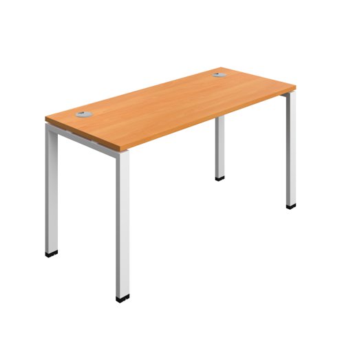 Synergy Bench with Cable Ports: 1 Person (FSC) : Goal Post Leg : 1400 600 Beech/White