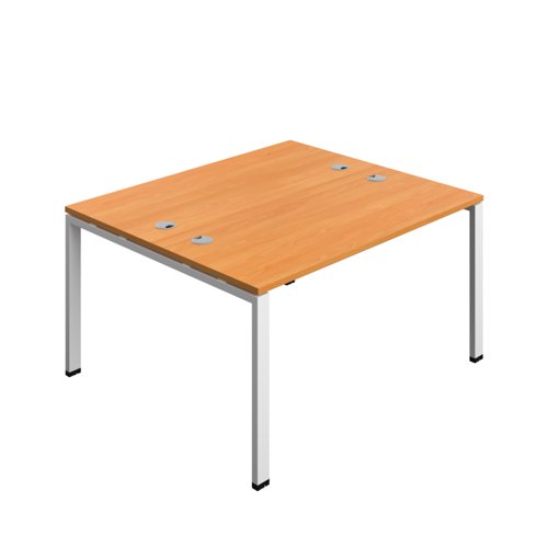 Synergy Bench with Cable Ports: 2 Person (FSC) : Goal Post Leg : 1400 600 Beech/White