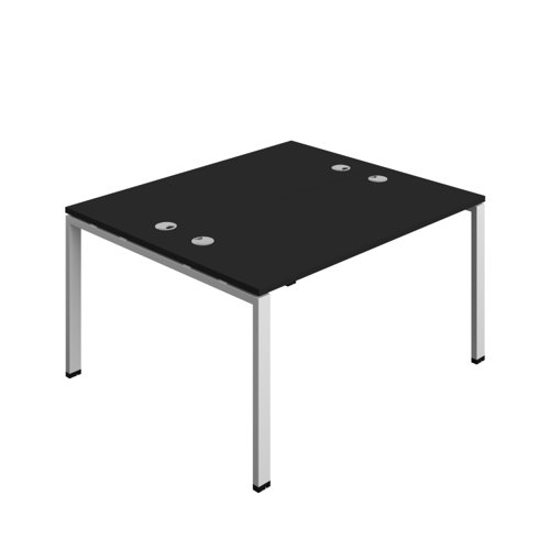 Synergy Bench with Cable Ports: 2 Person (FSC) : Goal Post Leg : 1400 600 Black/Silver
