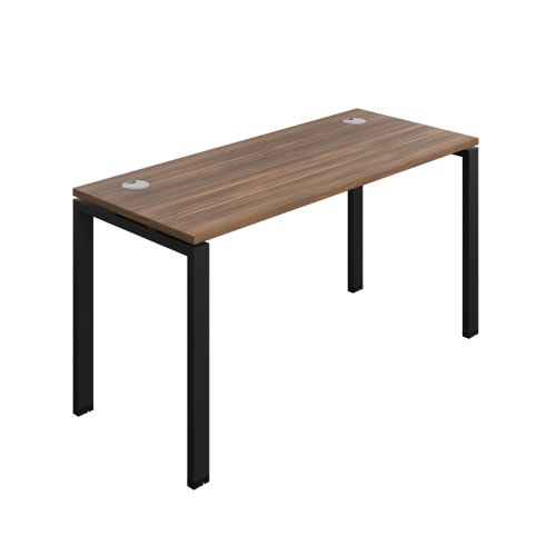 Synergy Bench with Cable Ports: 1 Person (FSC) : Goal Post Leg : 1400 600 Dark Walnut/Black