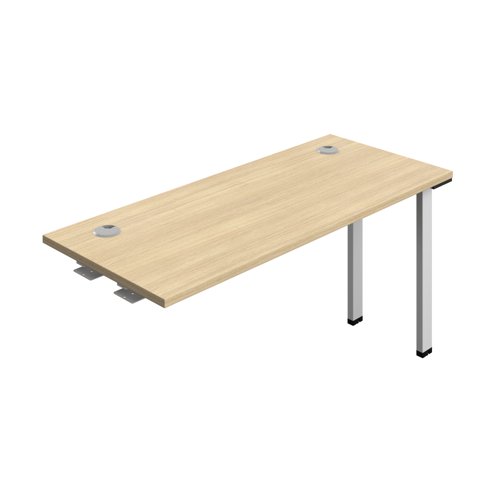 Synergy Bench Extension with Cable Ports: 1 Person (FSC) : 1400 600 Nova Oak/Silver