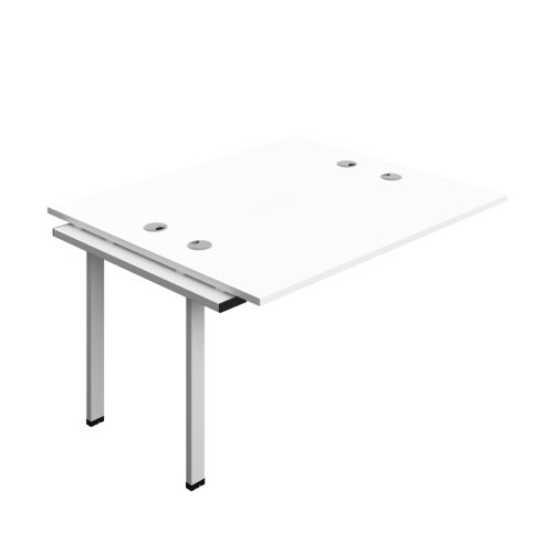 SYN1460CPWHSV2PX Synergy Bench Extension with Cable Ports: 2 Person (FSC) : 1400 600 White/Silver