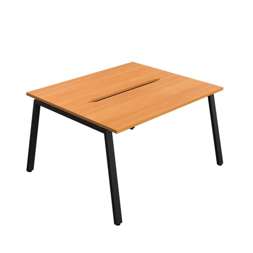 Synergy Bench with Cut Out: 2 Person (FSC) : A-Frame Leg : 1400 700 Beech/Black