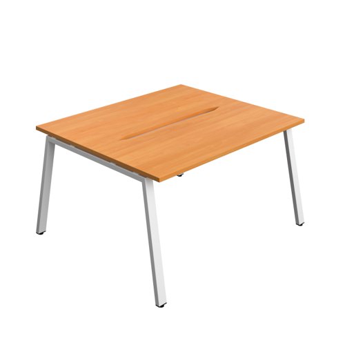 Synergy Bench with Cut Out: 2 Person (FSC) : A-Frame Leg : 1400 700 Beech/White