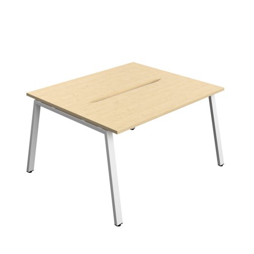 Synergy Bench with Cut Out: 2 Person (FSC) : A-Frame Leg : 1400 700 Maple/White