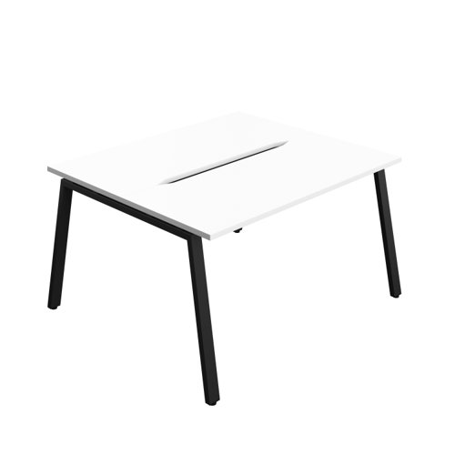 Synergy Bench with Cut Out: 2 Person (FSC) : A-Frame Leg : 1400 700 White/Black