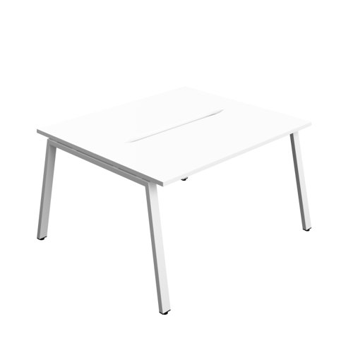 Synergy Bench with Cut Out: 2 Person (FSC) : A-Frame Leg : 1400 700 White/White