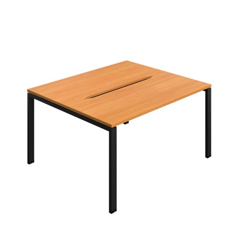 Synergy Bench with Cut Out: 2 Person (FSC) : Goal Post Leg : 1400 700 Beech/Black