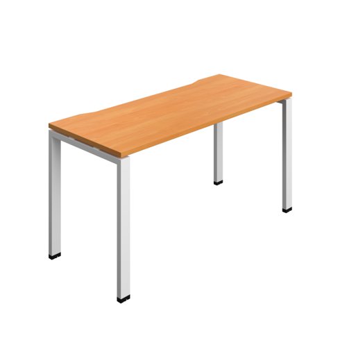 Synergy Bench with Cut Out: 1 Person (FSC) : Goal Post Leg : 1400 700 Beech/White