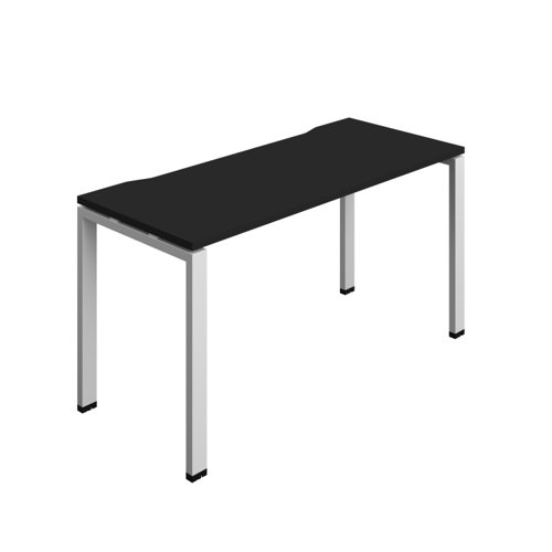 Synergy Bench with Cut Out: 1 Person (FSC) : Goal Post Leg : 1400 700 Black/Silver
