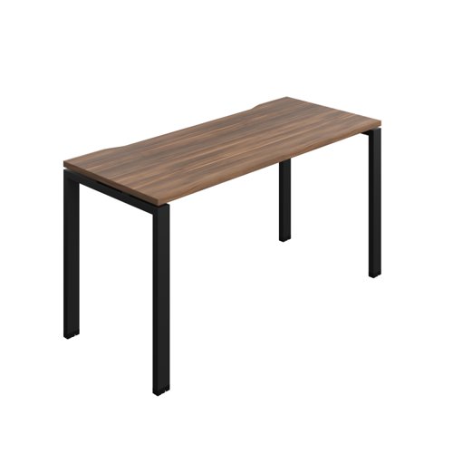 Synergy Bench with Cut Out: 1 Person (FSC) : Goal Post Leg : 1400 700 Dark Walnut/Black