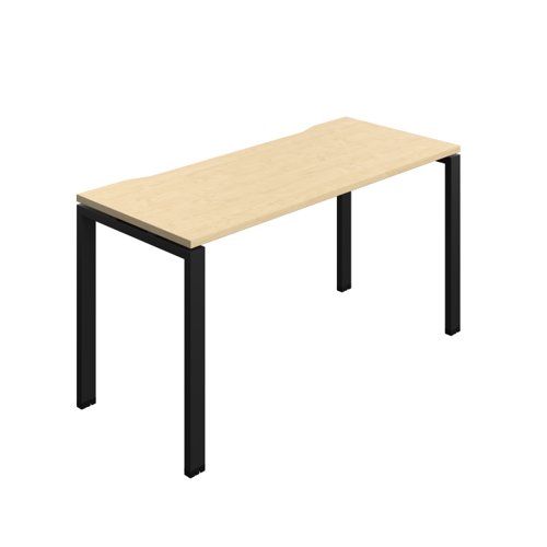 Synergy Bench with Cut Out: 1 Person (FSC) : Goal Post Leg : 1400 700 Maple/Black
